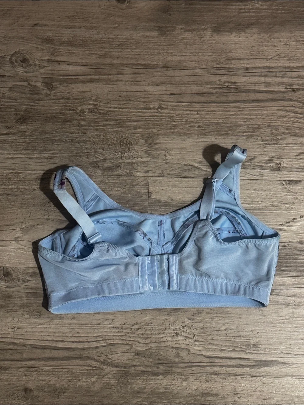 Breezies Light Blue Floral Wireless Comfort Bra with Purple Accents